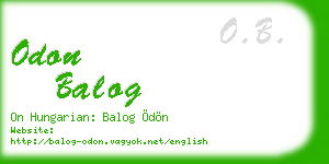 odon balog business card