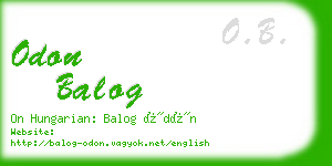 odon balog business card